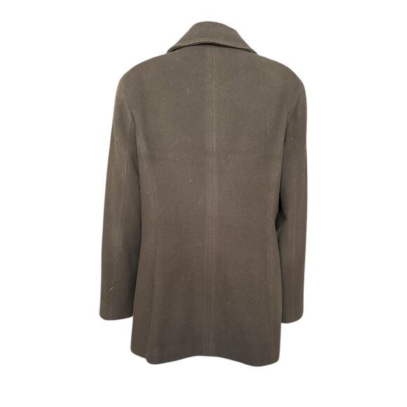 Calvin Klein Wool Cashmere Double Breasted Short Coat Size 10, Olive - Picture 4 of 9